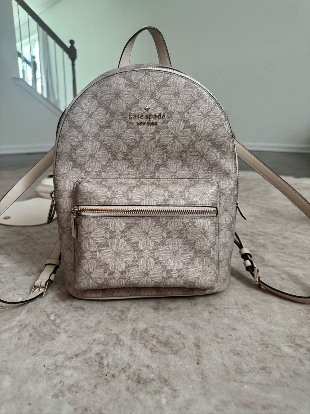 Kate Spade Neutral Floral Backpack - Cream/Beige